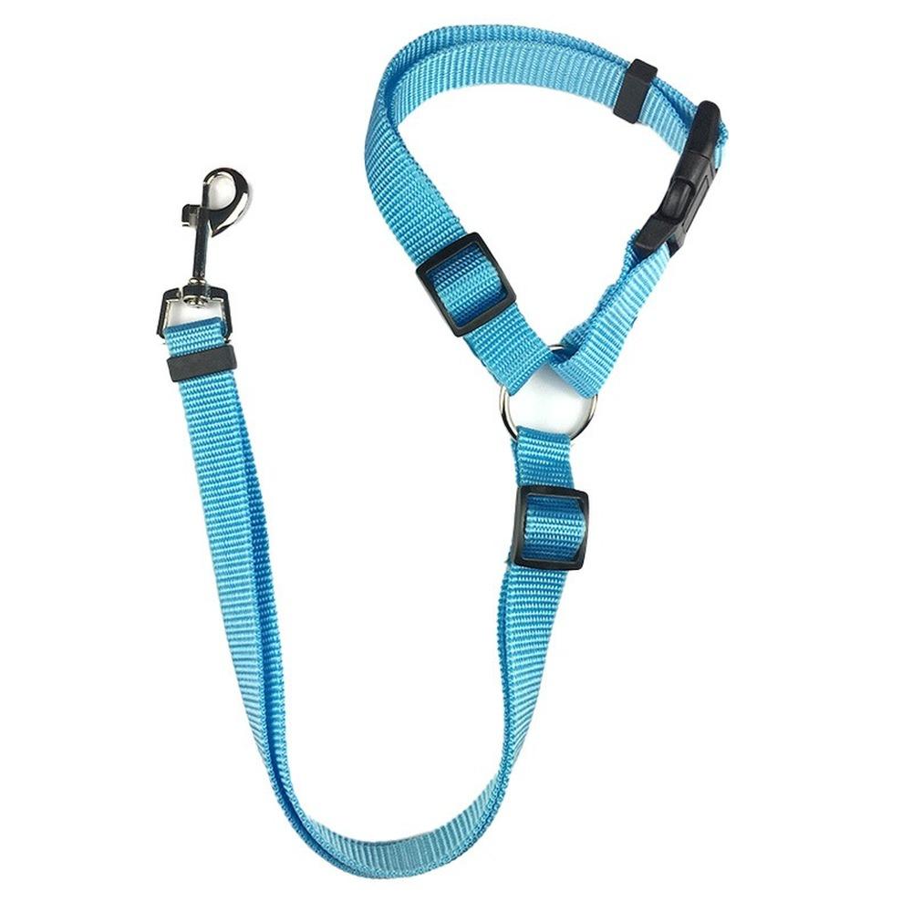 Cinturón de seguridad de coche para mascotas dos en uno, correa de plomo, cinturón de seguridad de asiento trasero, arnés ajustable para collar para perros y gatitos, accesorios para mascotas