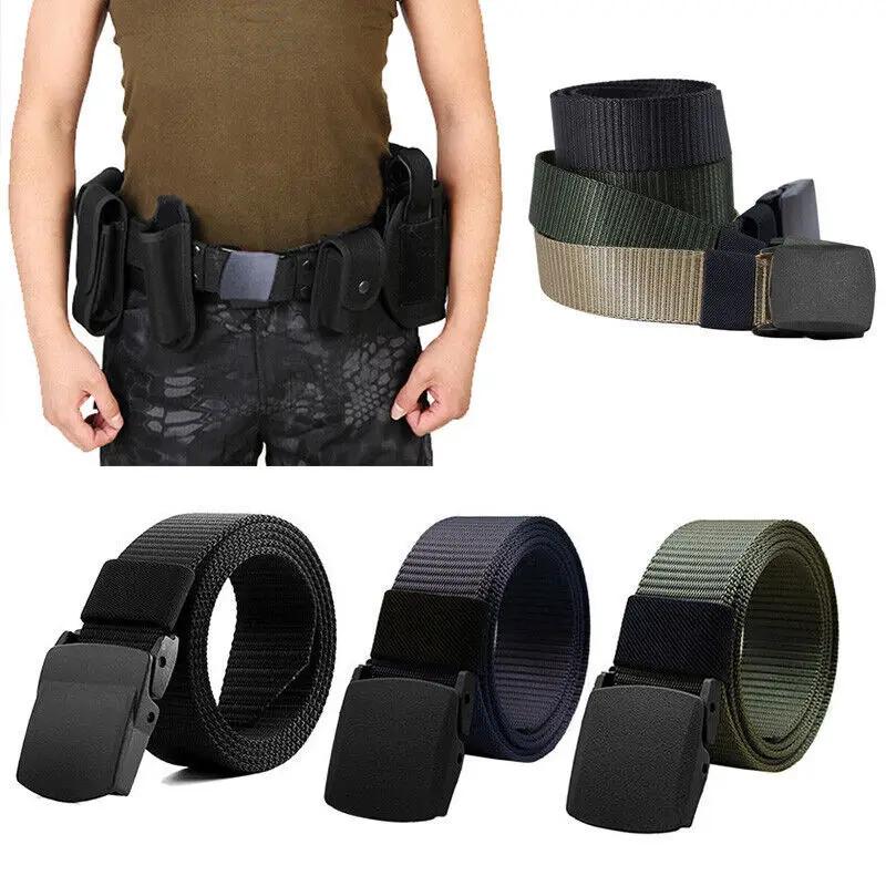 Belts Men and Women Nylon Webbing Tactical Military Casual Designer Canvas Jeans Belt High Quality Army Waist Fabric Strap 120cm