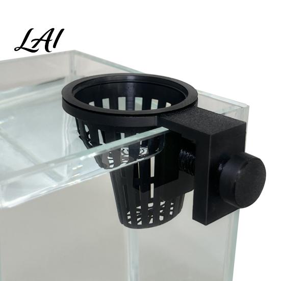 Aquarium Pflanzgefäß Aquarienpflanzen Halter Oben Hängender Grünpflanzen Halter Korb mit Schraubklemme für Anubias Wasserpflanzen Zubehör
