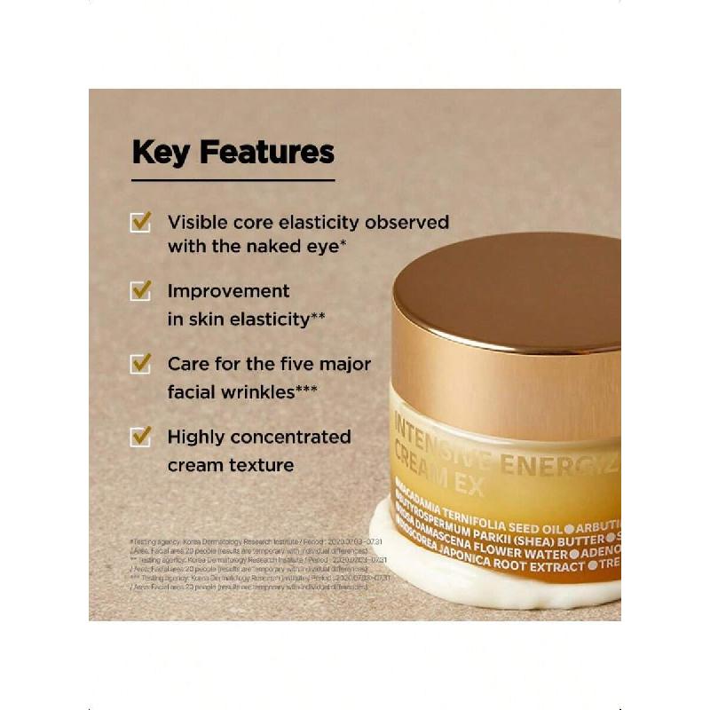 Isoi Intensive Energizing Cream Ex 60ml Deep Moisturizing Formula For Skin Elasticity  & Neck Firming Cream Korean Skin Care With Snail Mucin
