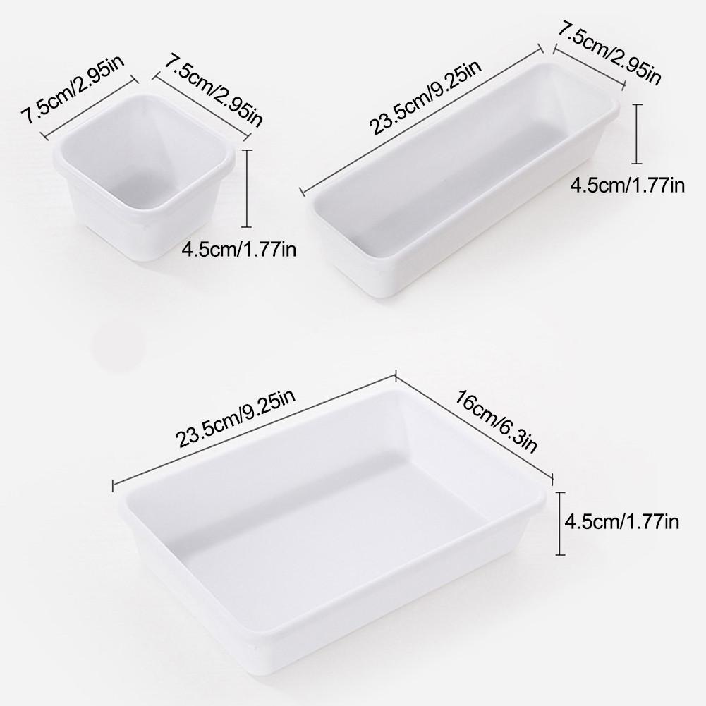 8pcs/set Home Drawer Organizer Box Trays Storage Box Office Storage Kitchen Bathroom Closet Jewelry Makeup Desk Box Organization