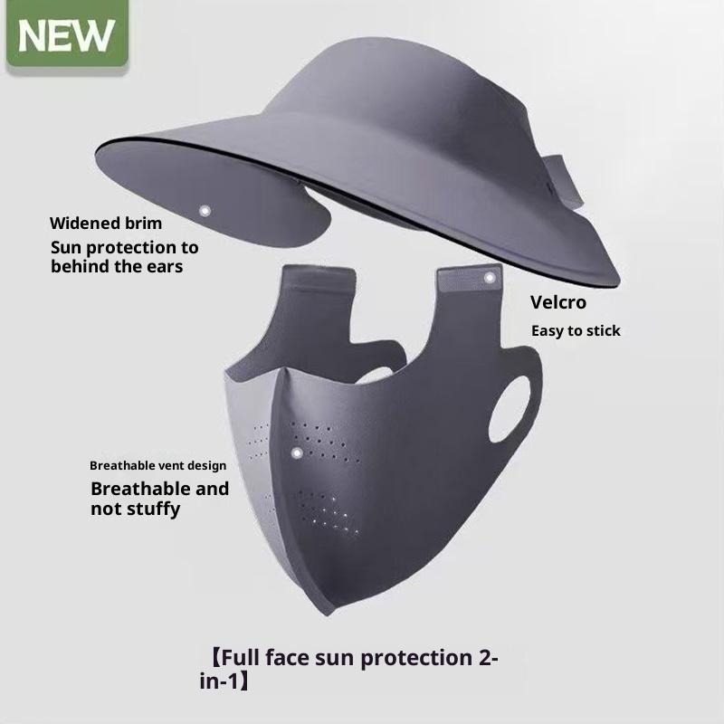 Summer Three-In-One Sunscreen Mask Detachable Full-Face Cycling Cap For Women