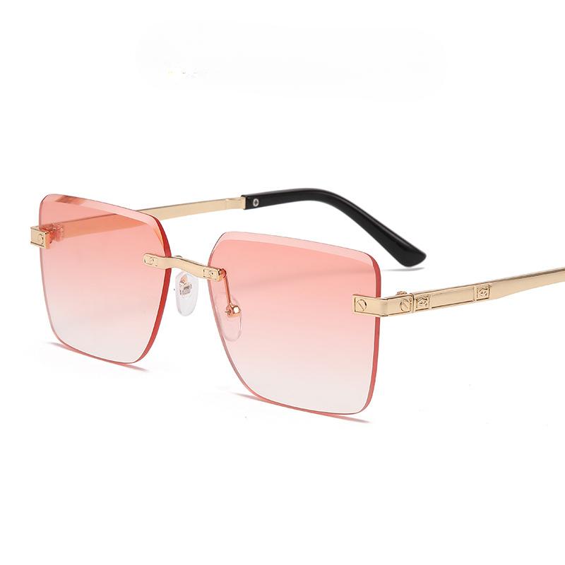 Nowe Okulary Słoneczne z Dużymi Oprawkami, Bezramkowe, Okulary Uliczne dla Celebrytów Online, Personalizowane Okulary Wysokiej Klasy.