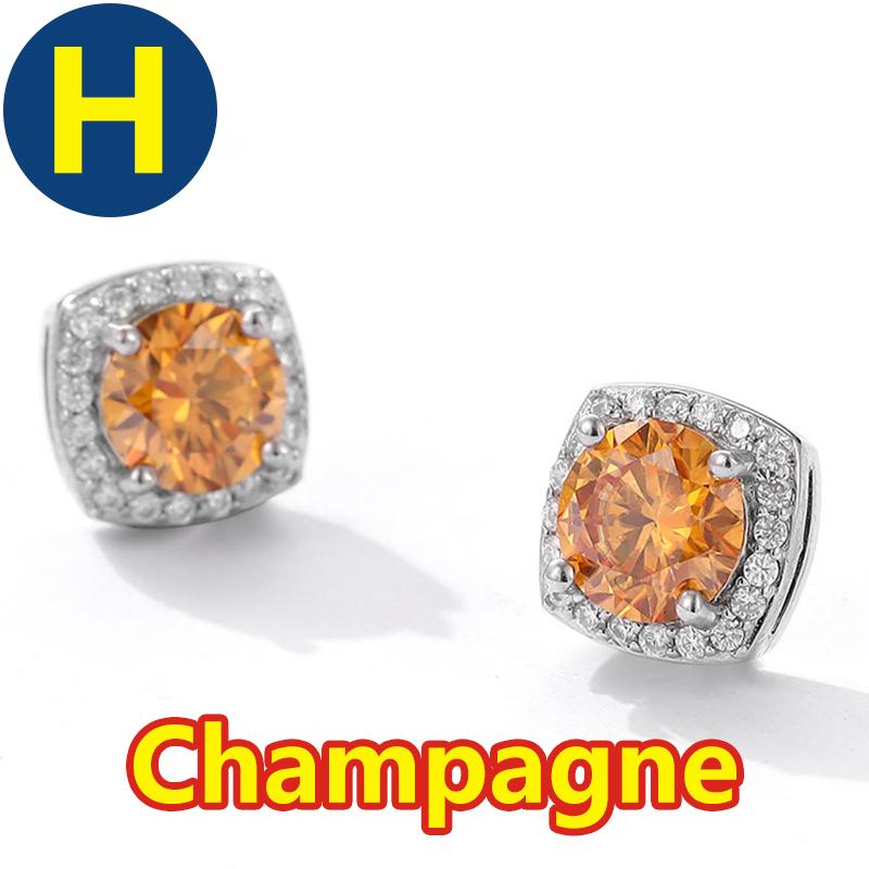 Moissanite Stud Earrings for Women Purple/Green Women Moissanite Stud Earrings No Ear Holes Women's Moissanite Magnet Earring