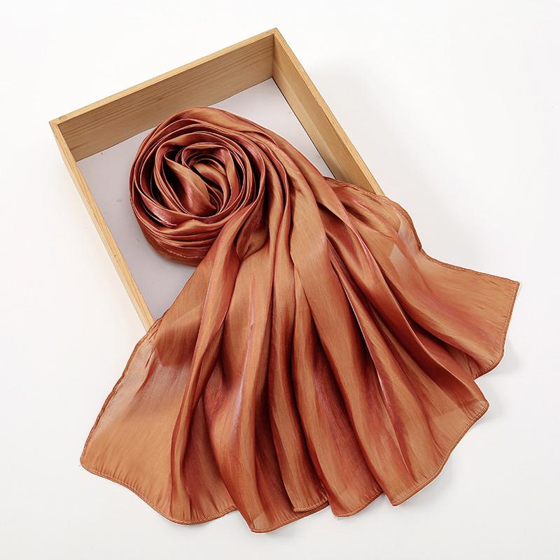 Premium Shimmer Silk Satin Hijab Scarf Women Luxury Solid Color Plain Hijab Shiny Shawl Silk Feeling Stain Wraps Shiny Stoles
