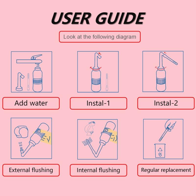 Travel Bidet Handheld Elbow Nozzle Bidet Sprayer Portable Butt Shower Private Parts Flushing Device Manual Press Flush