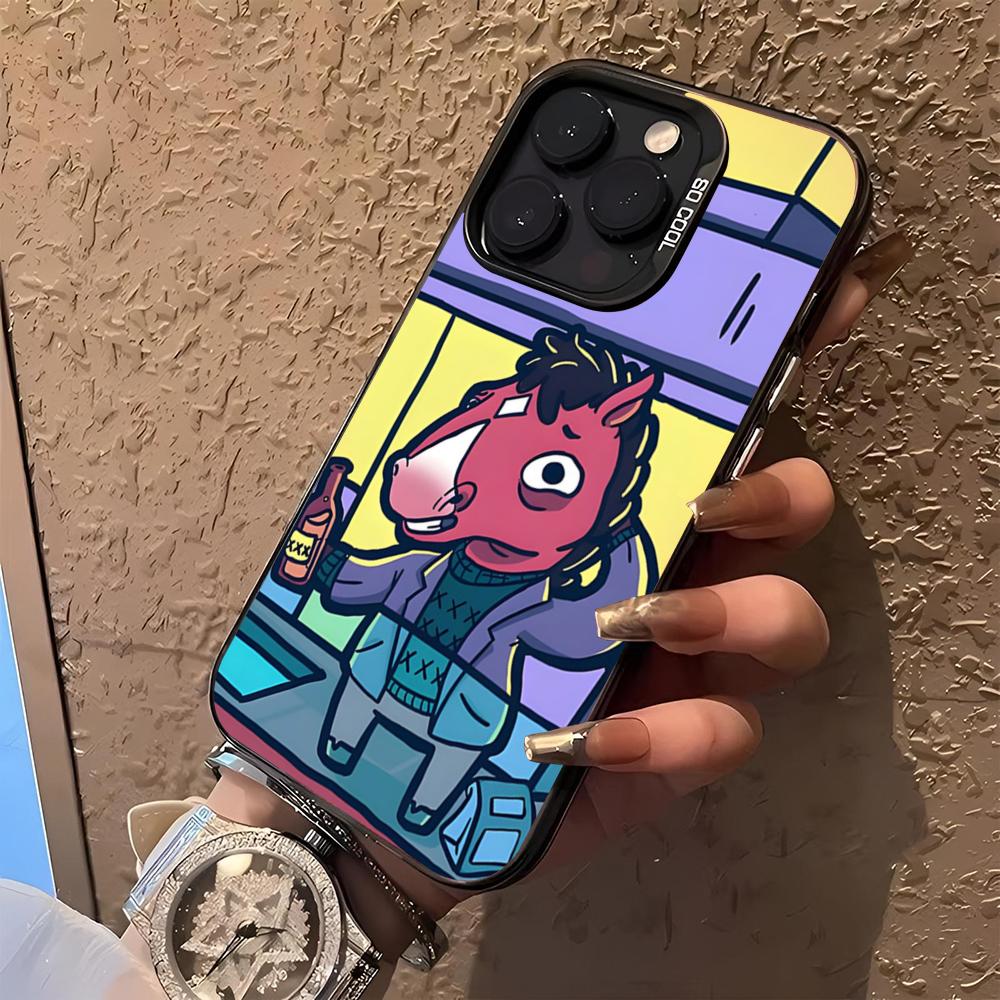 Cartoon B-boJack Horsemans Phone Case for iphone 17 16 15 14 13 11 12 Pro Max Xr X Air Plus black silver hard shell Cover