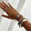 Fashion Irregular Alloy Spring Bracelet Simple Water Drop Smooth Bracelet Set