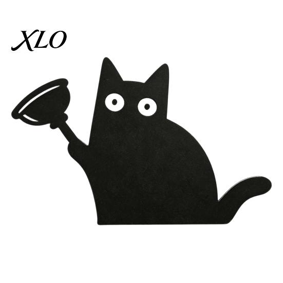 Cute Animal Sculpture Nosy Black Cat Door Topper Decor, Halloween Corner Acrylic Hand Painted Resin Art Top Figurine for Bathroom Bedroom Home