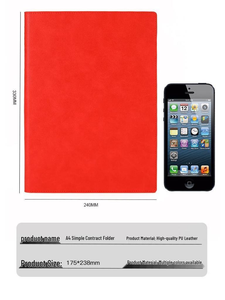 Business Data Archive: A5 Contract & A4 Conference Leather Folder with Multifunction Manager Clip Pad.