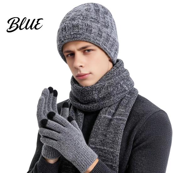 Stilvolles tägliches Strickmützen-Set für Schal, Handschuhe, Wintermütze, Damen, Warme Touch-Ausrüstung