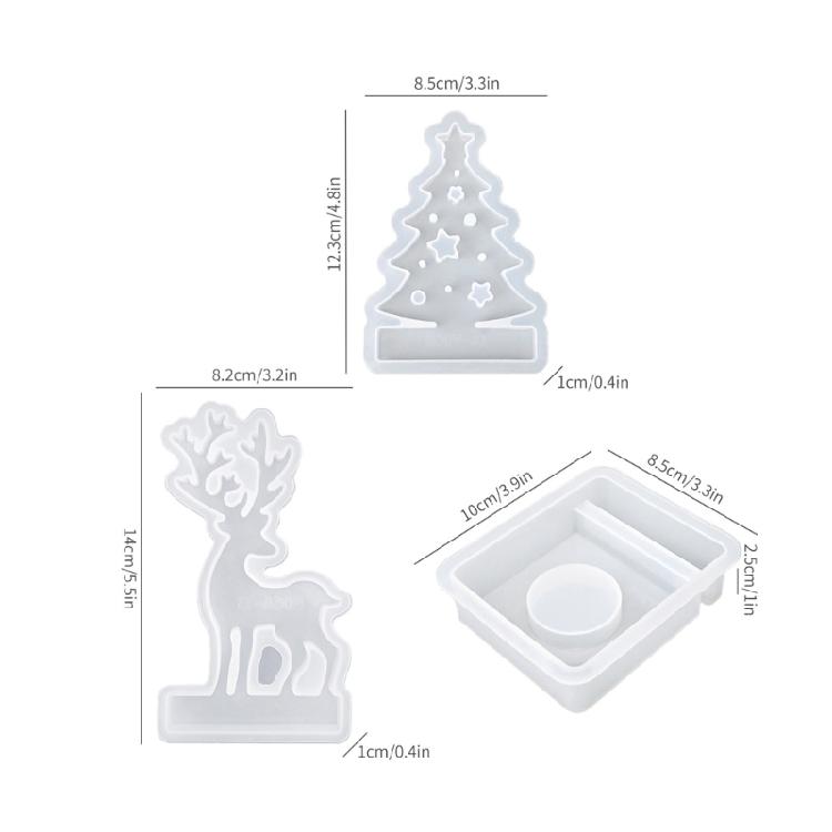 3er Pack Silikon Kerzenständerformen Kerzenhalter Runde Betonformen Geeignet für Stumpenkerzen Weiche Basteltextur