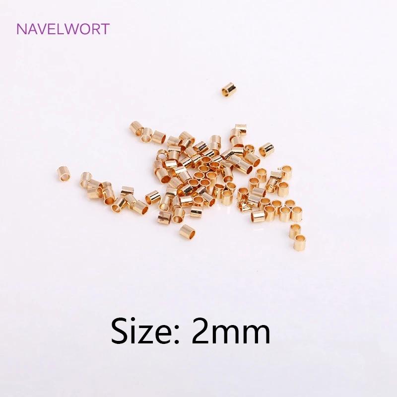 1.5mm/2mm Tubular Crimp Bead 18K Gold Plated 2mm/2.5mm Crimp Beads For Jewelry Making,DIY Jewelry Fittings Accessories