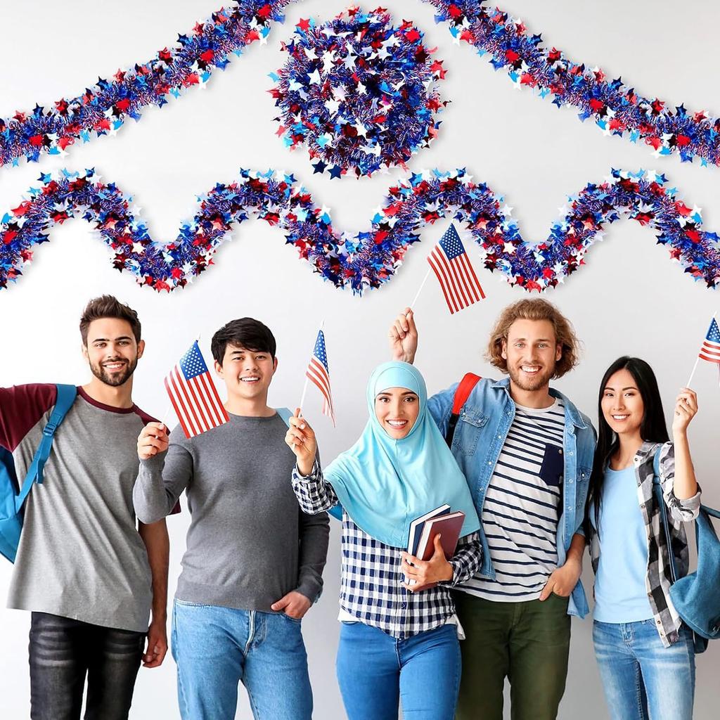 Bağımsızlık Günü Parti Atmosferi Dekorasyon Malzemeleri Üstler Mekan Düzeni Renkli Şeritler