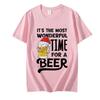 It's The Most Wonderful Time for A Beer Shirt Men T-Shirt Christmas Beer Print Tops Women Short Sleeve Oversize Men Brand Tshirt