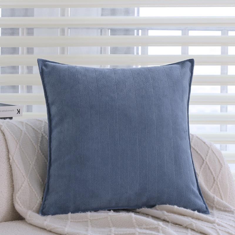 

Ins Cream Style Pillow Blue Pillow Case Sofa Model Room Hotel B&B Bay Window Cushion Does Not Contain Core Pillowcase only