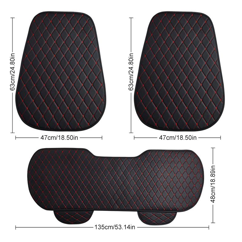 SEAMETAL PU Leather Universal Automobiles Car Rear Back Seat Cover Auto Interior Protector Chair Cushion Mats Pad Four Season