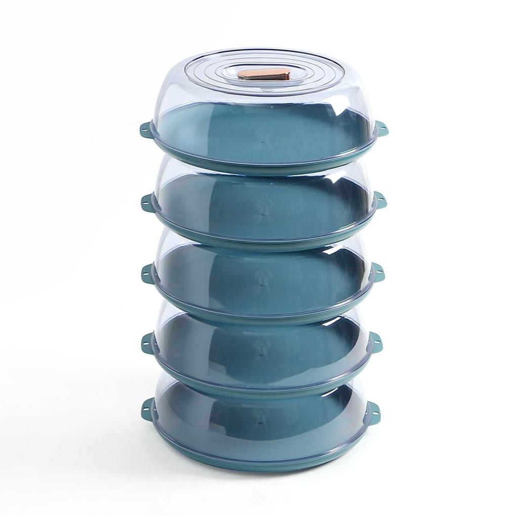 5-Tier Food Storage Case Hygienic Fruit Side Dish Cover Blue