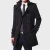 "Men's Woolen Double-Breasted Slim Windbreaker Coat - Korean Style, Autumn/Winter 2022"