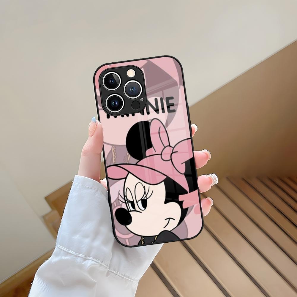 Mickey Mouse Phone Case Tempered Glass For iPhone 13 15 14 12 11 Pro Max Plus Mini X XR XS 8 7 6s SE2020 Coque