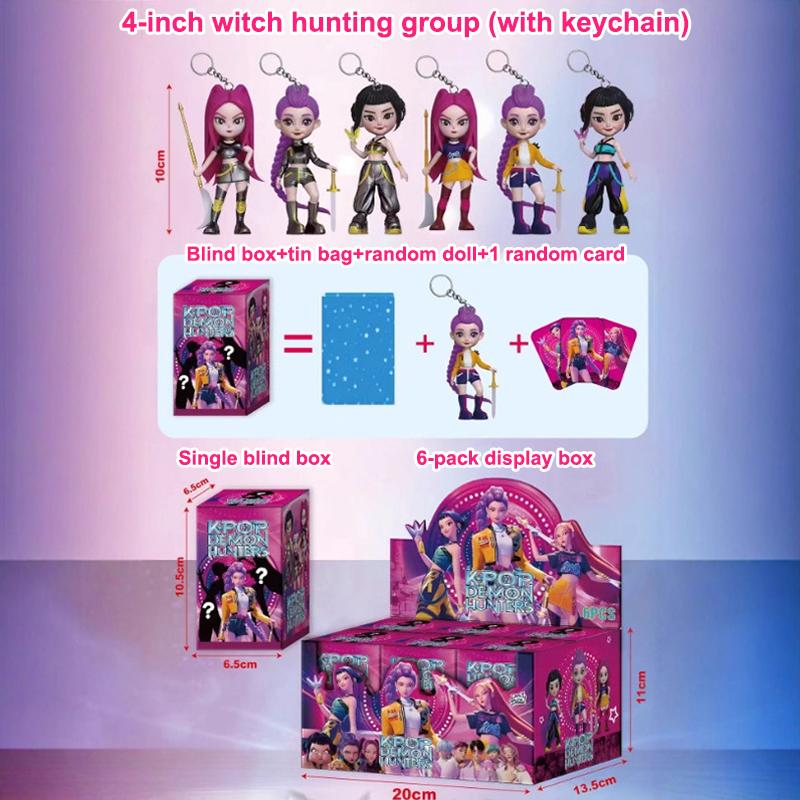 1/6Pcs Anime Kpop Devil Hunter Blind Box Disassembly Fun Blind Bag Small Statue Peripheral Model Desktop Blind Box Decor Gift