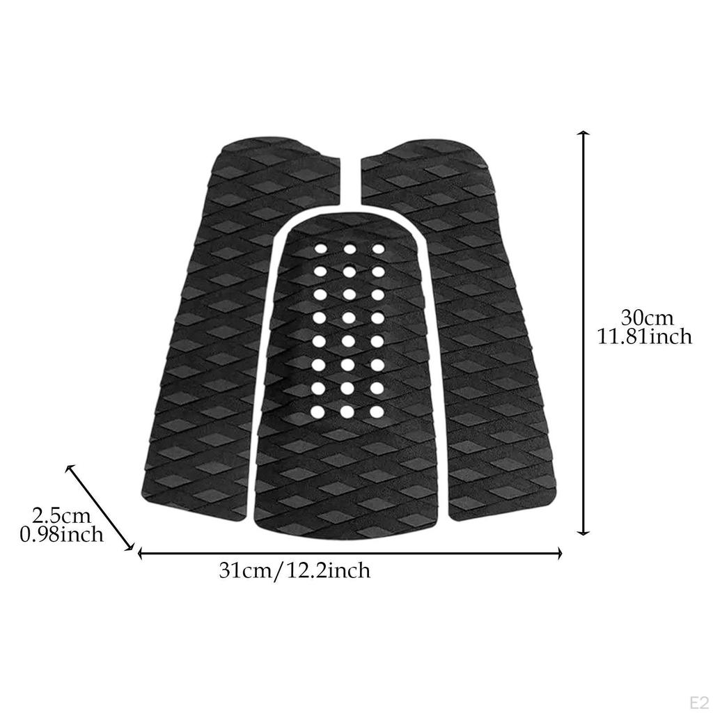3Pcs Surfboard Traction Pads Anti Slip Foot Deck Grip Pad Professional DIY Supplies EVA Floor Mat
