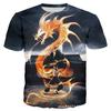 Summer Fashion Kung Fu Series 3D Printed Men's Casual O-Neck Short-Sleeved T-shirt Sportswear Cool Streetwear Oversized Tops