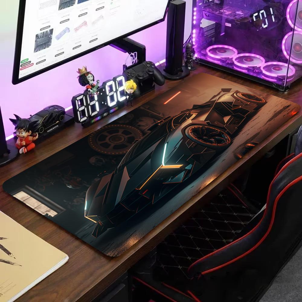 Futuristisches Sportwagen-Mauspad Großes Computer-Büro-Spieltisch-Matte XXL Gummi Anti-Rutsch Genähte Tastaturmatten Lange Schreibtischunterlagen