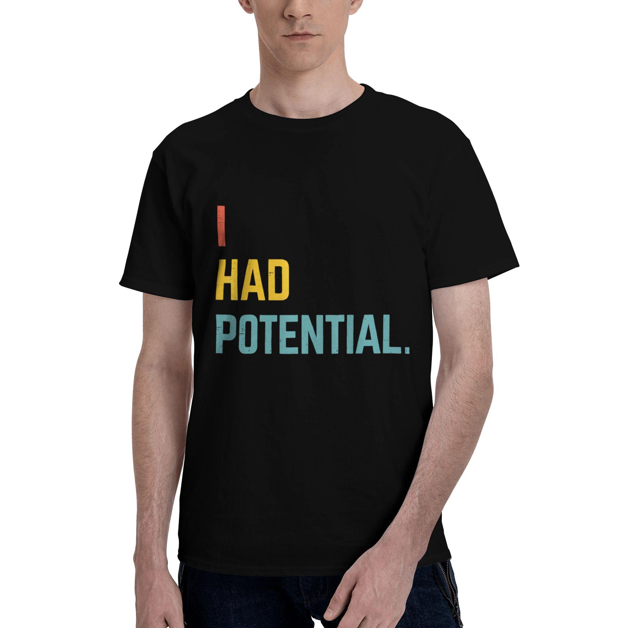 

I Had Potential Vintage Quote Men s T-Shirt Clothes Tee Shirt Short Sleeve fugees 100% Cotton S разноцветный