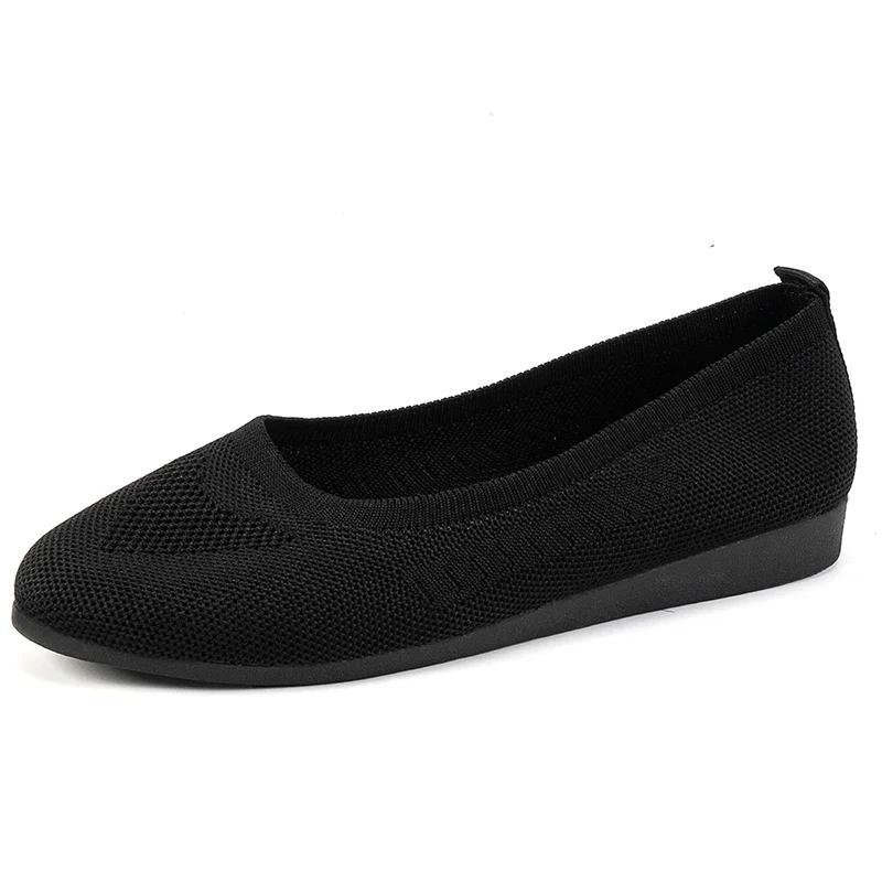 Fashion Women Knitting Shallow Flats Loafers Shoes Autumn Fashion Sport Shoes 2024 New Running Casual Shoes Cozy Walking Mujer Zapatos