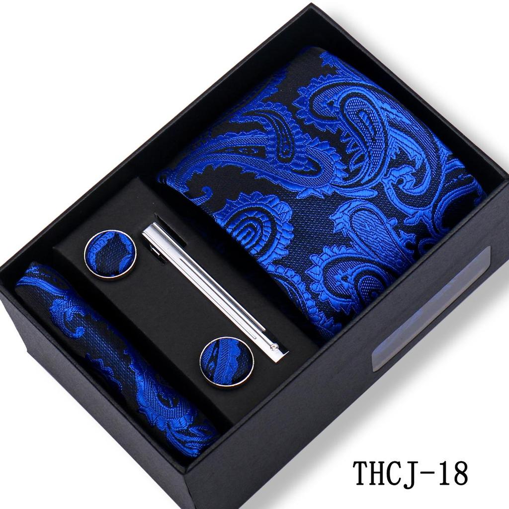 Men's 4-Piece Tie Gift Set for Business, Wedding, and Formal Wear.