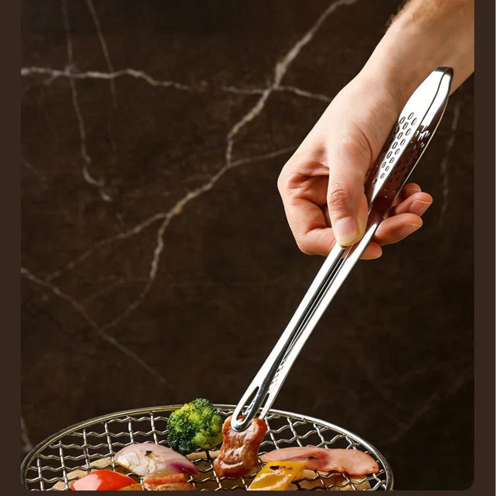 304 Stainless Steel Long Handle Barbecue Food Clip Durable Non-Slip Food Tongs Grill Tongs Cooking Tools Kitchen BBQ Accessories