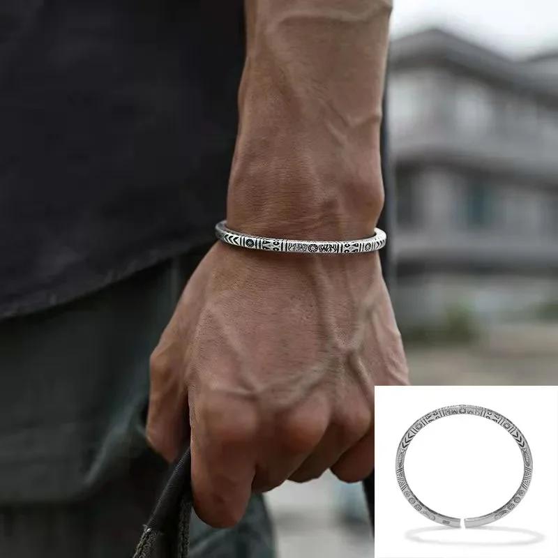 Fashionable Wings Feather Adjustable Cuff Bracelet for Men Trendy Open Design Lucky Jewelry Gift