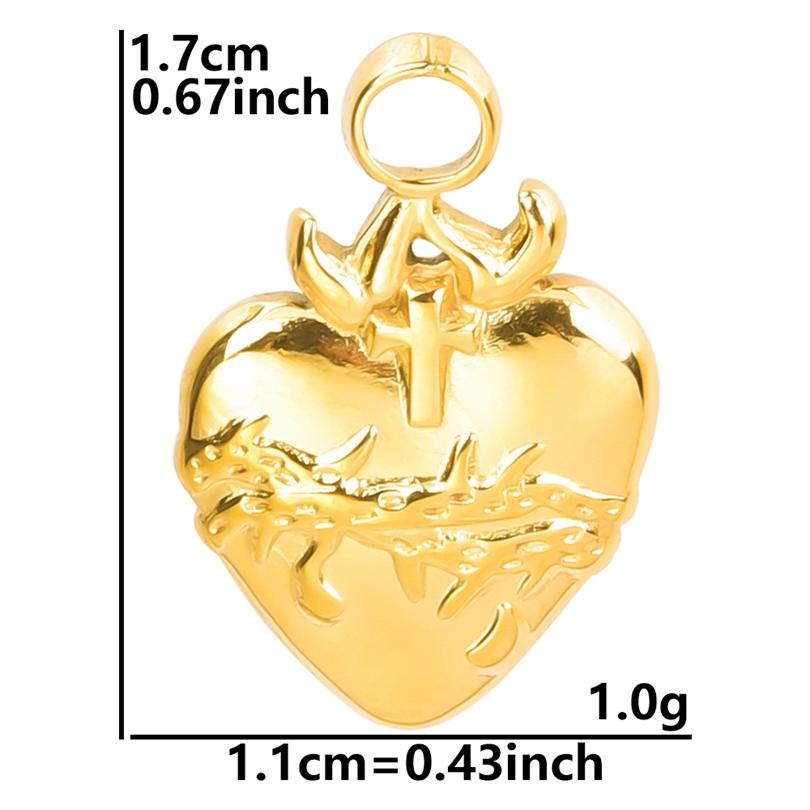 Personality 5pcs/Lot Stainless Steel Heart Pendants For Jewelry Making Supplies 18k Real Gold Plated Love Charm Pendant Findings