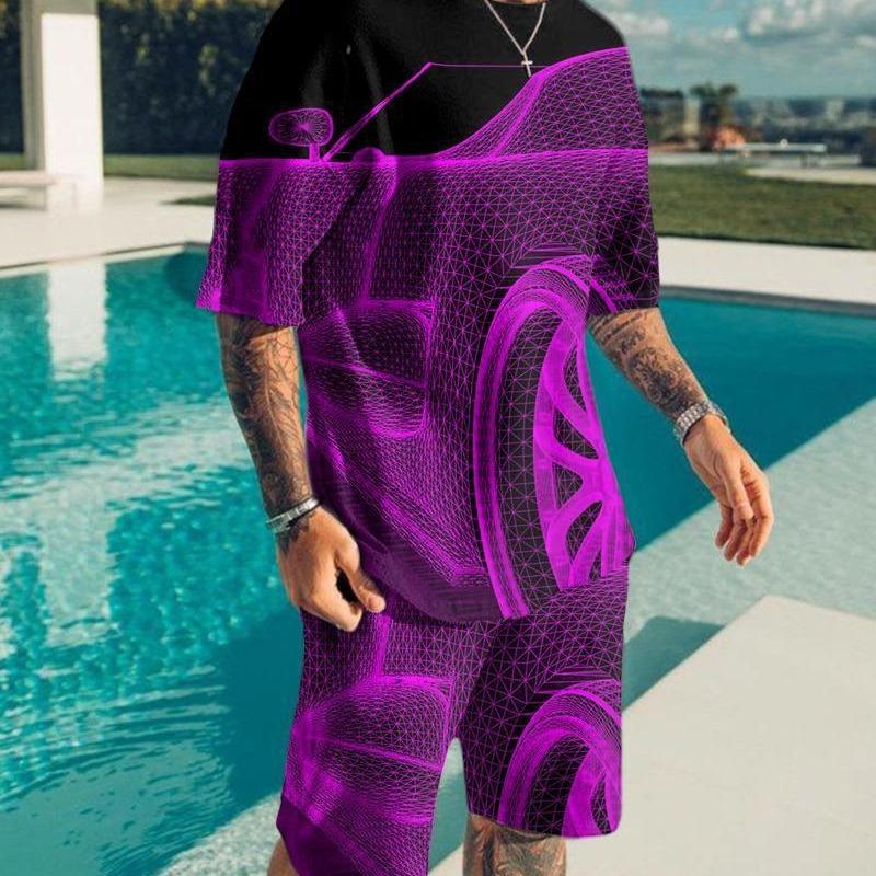 Men's Short-sleeved Shorts Two-piece Sports Leisure Suit Light Breathable Unisex Sports Clothing