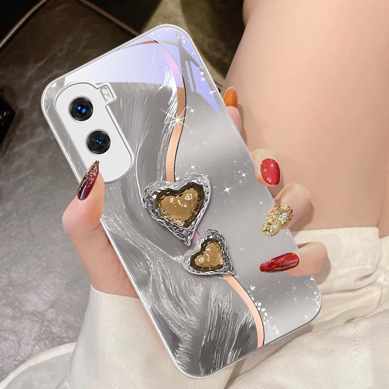 Bernstein Doppeltes Liebes-Für Honor 200 90 8X 9X Pro Lite P50 P40 Nova 10 11i P60 Magic4 6 Mate 20 50 Gehärtetes Glas Handyhülle