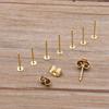 50-100 Stück 2 Farben Edelstahl Ohrstecker Leere Stiftbasis Pins Mit Verschluss Ohrrücken Für DIY Schmuckherstellung