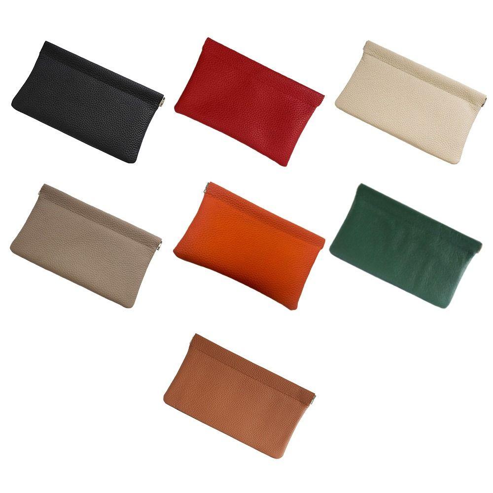 PU Leather Coin Purse Automatic Closed Cosmetic Bag Portable Money Bag For Women Lady Girl Gift