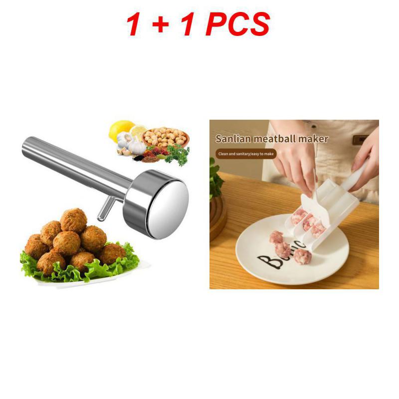 Stainless Steel Falafel Scoop Maker Large Falafel Ball Making Meatball Shrimp Machine Non-stick Meat Pressing Tool Kitchen Tools
