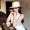 Straw hat seaside beach hat sunshade sun hat female summer hat flat top top top hat