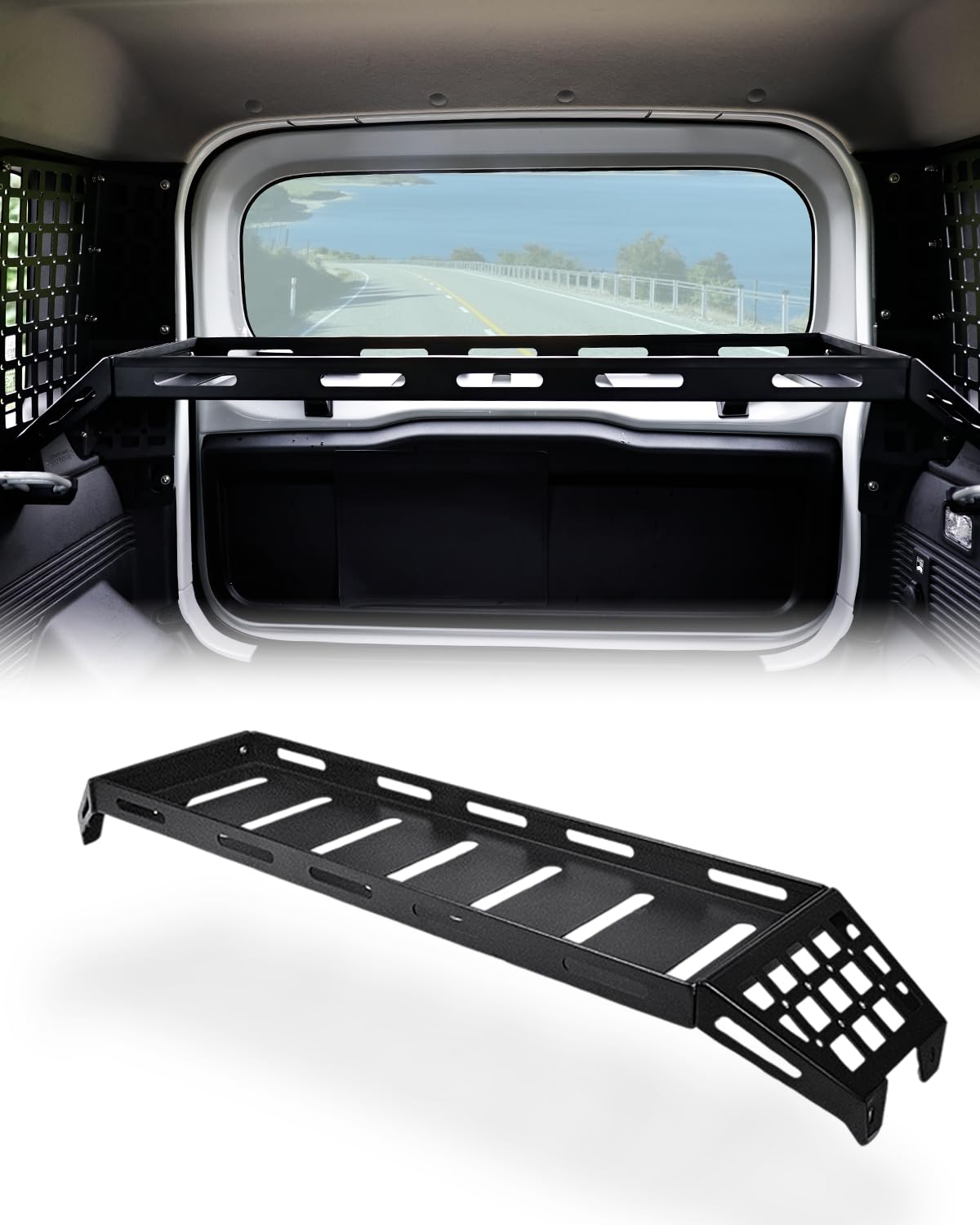 

Jimny Nomad JC74 Storage Rack D5 Trunk Extension Luggage Hanging 40kg Load Exterior No Drilling or Modifications Required Shelf, 5-Door Storage,