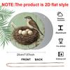 2D Flat Aluminum Retro Bird's Nest and Egg-Themed Wall Decor Rustic Style 7.87 Inches X 7.87 Inches Perfect for Homes, Studios, Cafes, Gardens, Front