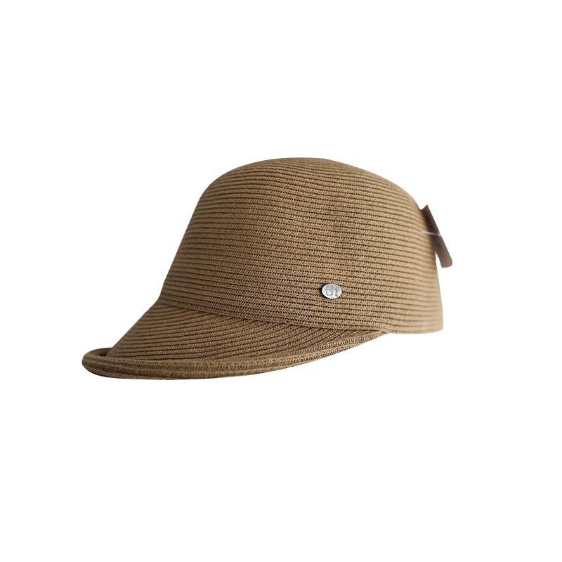Japanese Casual Retro Crimped Equestrian Hat Summer Sunshade Straw Hat Women'S Travel Sunscreen Beach Straw Cap