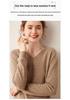 2025 Autumn/Winter Women's V-Neck Cashmere Sweater - Loose Fit, Thin Base Layer, Solid Color