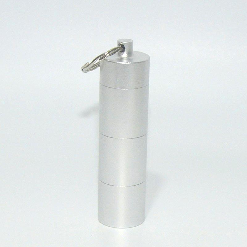 All-Metal Waterproof Multi-Compartment Pill Keychain
