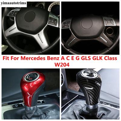 Steering Wheel Frame / Gear Shift Knob Head Handle Cover Trim For Mercedes Benz A C E G GLS GLK Class W204 Accessories Interior