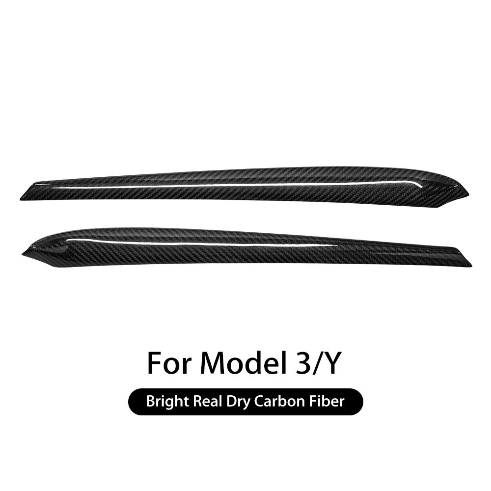 Car Front Door Inner Armrest Panel Cover Trim For Tesla Model 3 2021-2023 Model Y 2019-2023 Real Dry Carbon Fiber Accessories