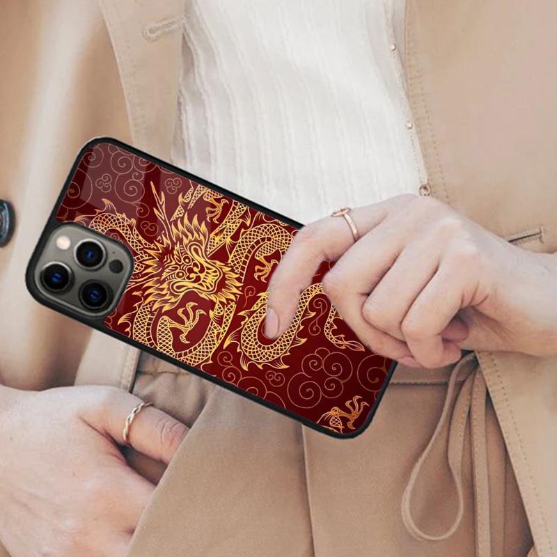 Asian japanese chinese lucky red dragon tattoo Magnetic Phone Case For iPhone 17 Air 16 14 13 12 Pro Max 15 Plus MagSafe Cover