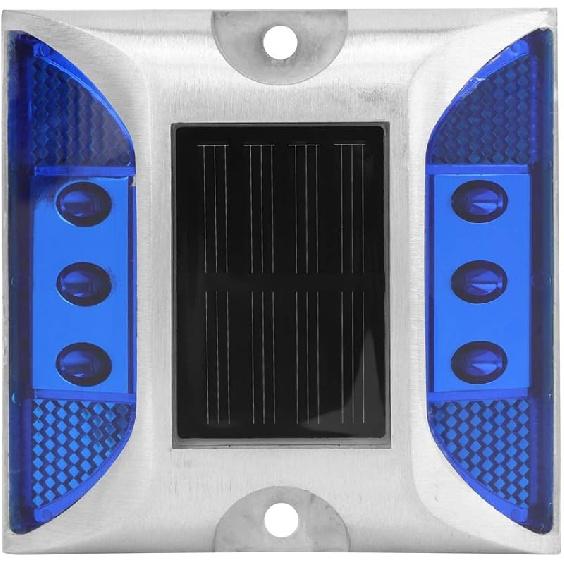 LED Road Reflector,Solar Power Ground Marker Lights,Waterproof Outdoor Driveway Road Highway Spike Lamp,Road Ground Light for for