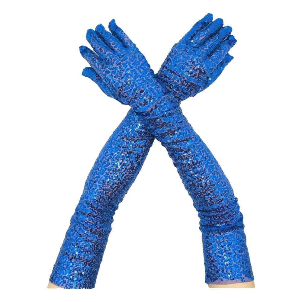 Solid Color Glittering Gloves Long Masquerades Party Mittens Fashion Sequined Gloves  Lady